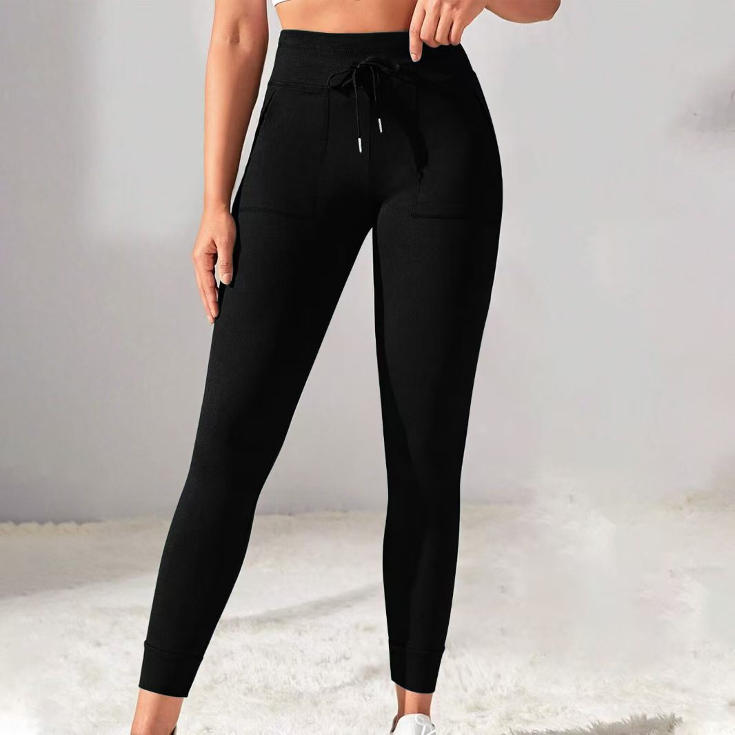 Drawstring High-Waist Pocket Leggings